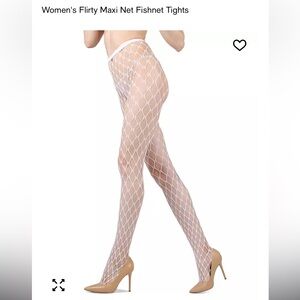 MeMoi White Fishnet Tights NWT